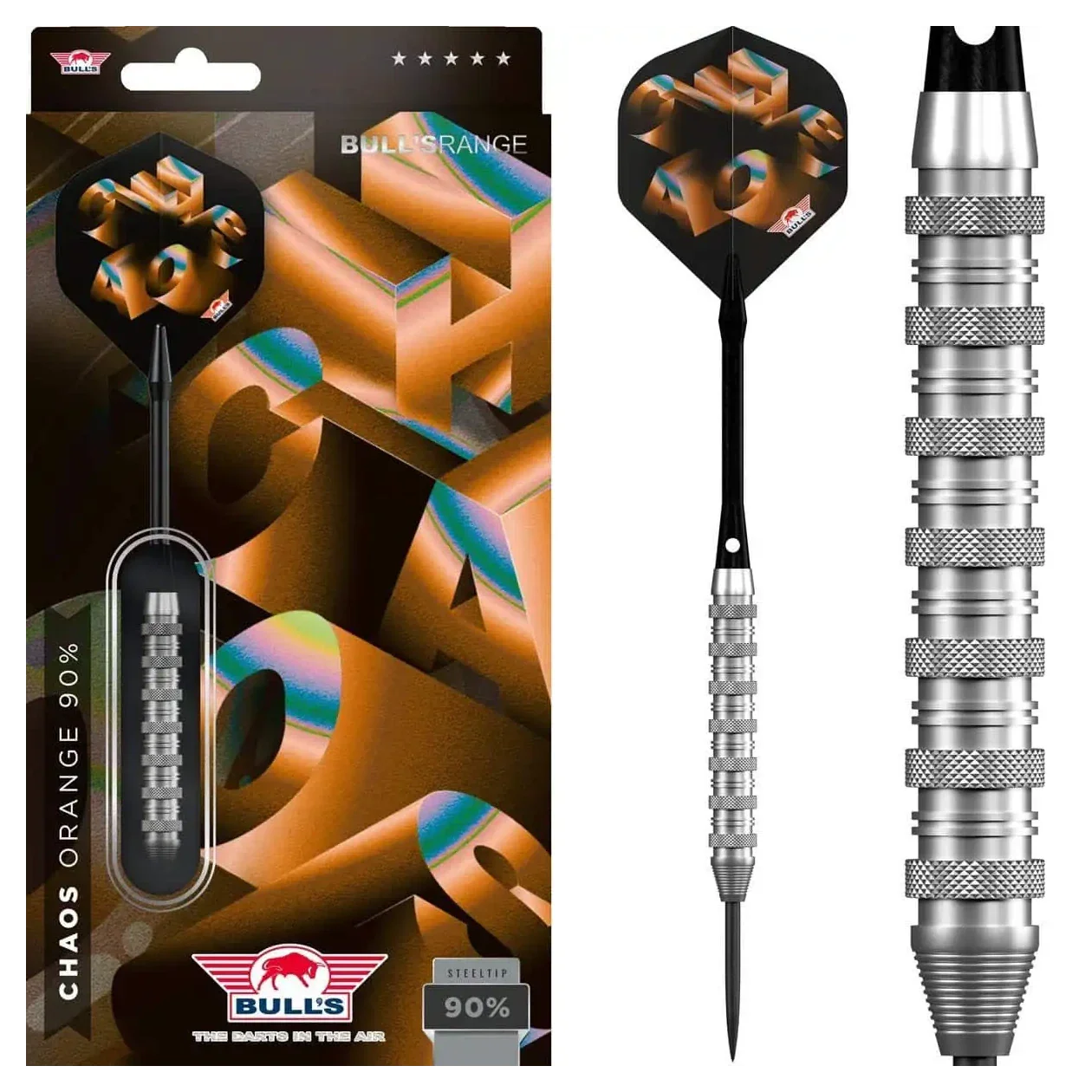 Bulls NL Chaos Orange 90% Tungsten Steel Tip Darts 21g - Image 6