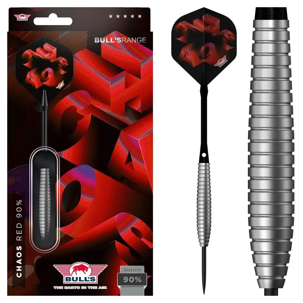 Bulls NL Chaos Red 90% Tungsten Steel Tip Darts 22g - Image 6