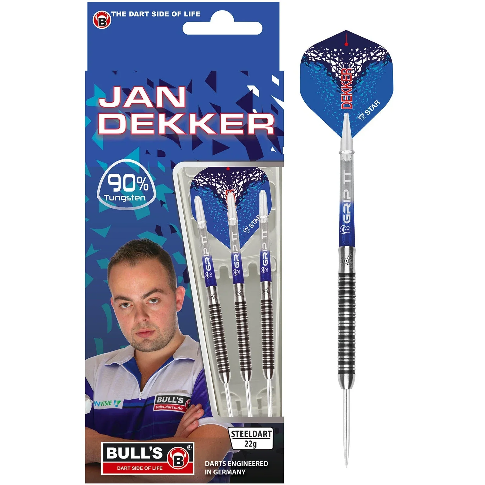 Bulls Jan Dekker 22g Steel Tip Darts - Image 2