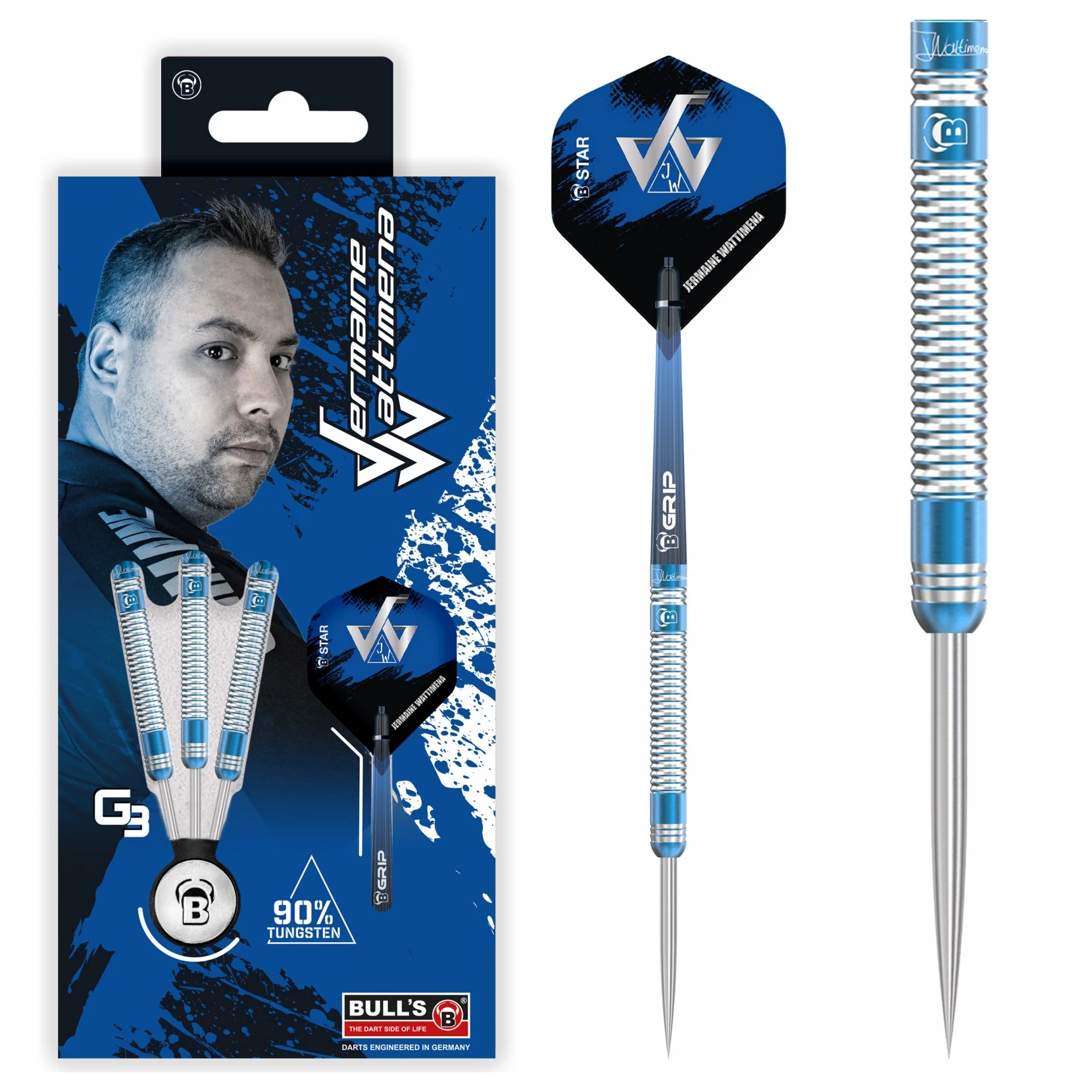 Bulls Jermaine Wattimena G3 22g Steel Tip Darts - Image 3