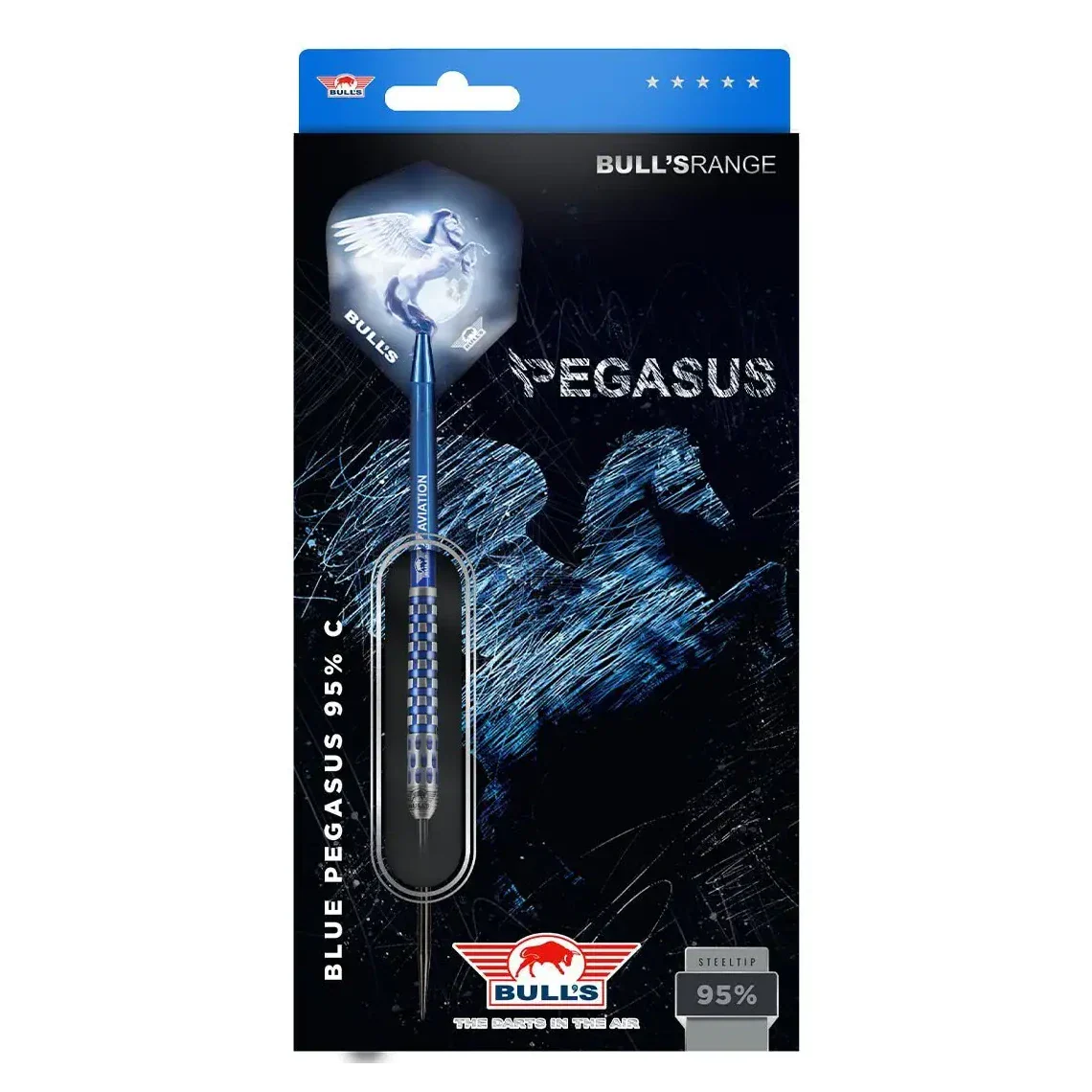 Bulls NL Blue Pegasus C 95% Tungsten Steel Tip Darts - 22g - Image 7