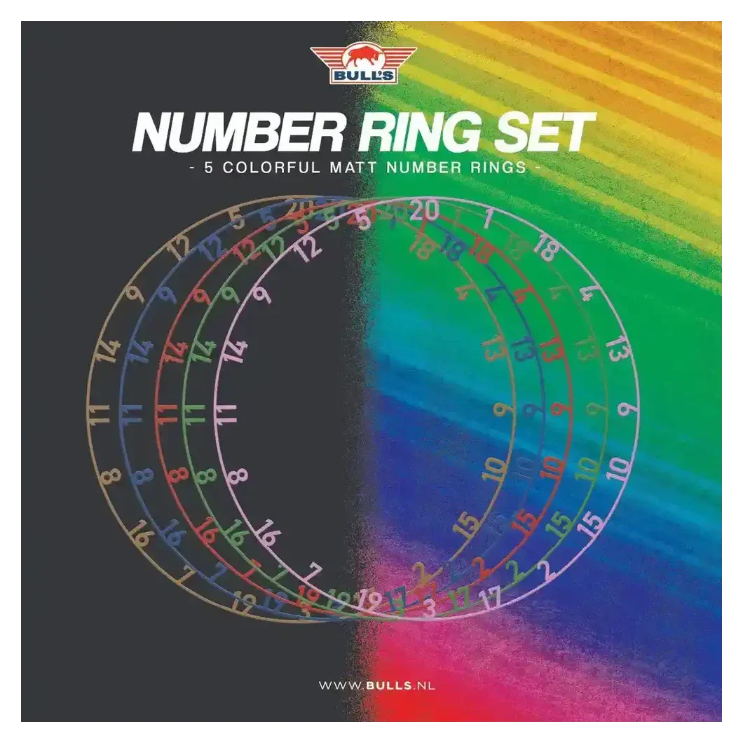 Bulls NL Colorful Dartboard Matt Number Ring Set 5 Pcs - Image 2