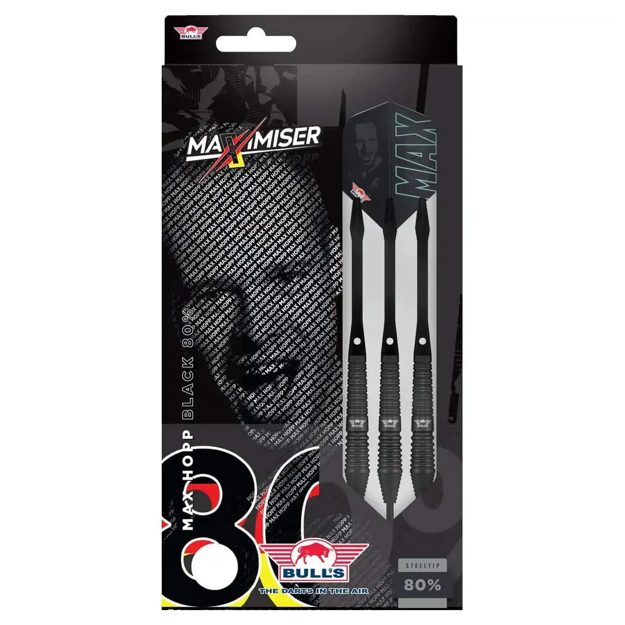 Bulls NL Max Hopp 80% Black Tungsten Steel Tip Darts 22g - Image 5