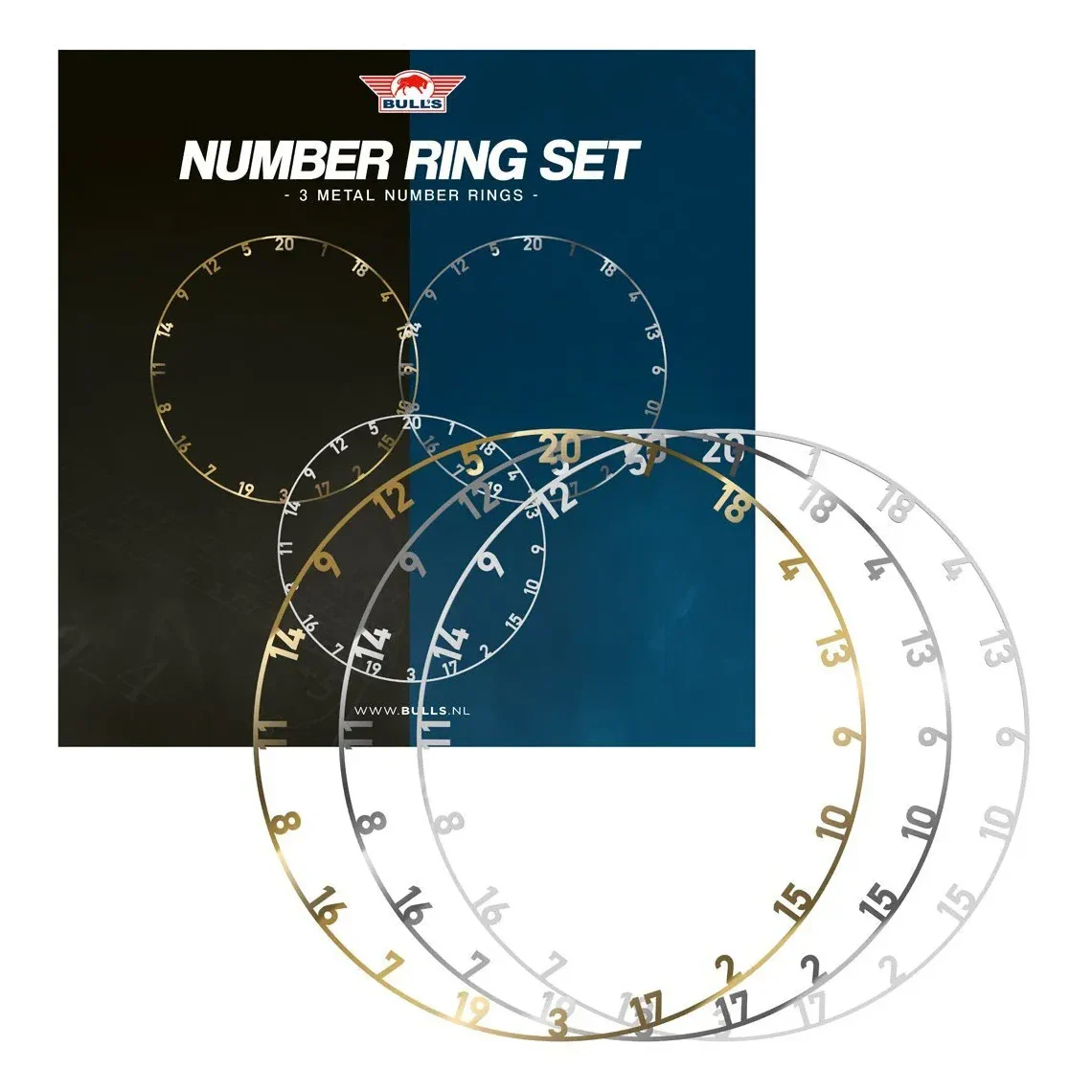 Bulls NL Metal Dartboard Number Ring Set 3pcs
