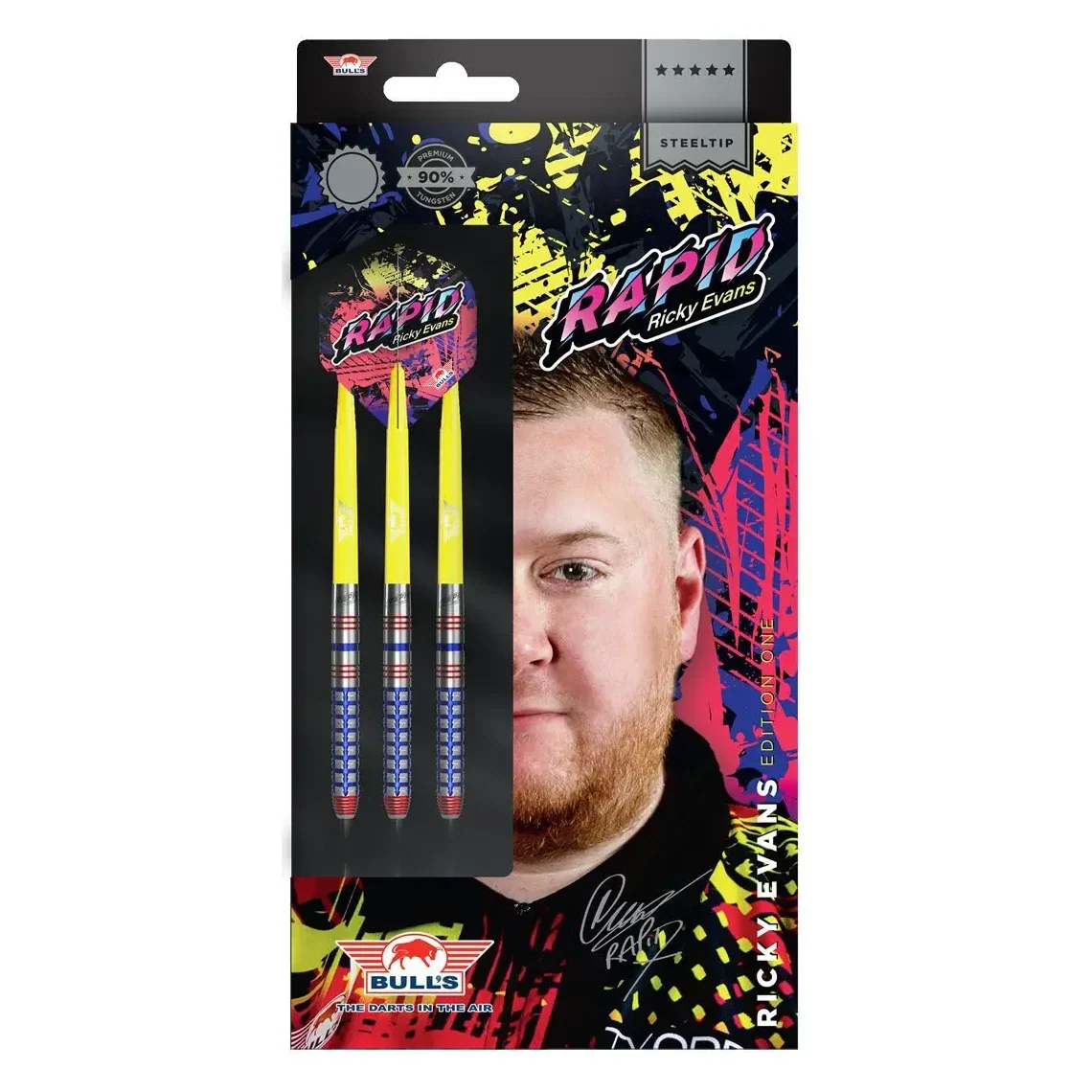 Bulls NL Ricky Evans Edition 1 90% Tungsten Steel Tip Darts 24g - Image 5