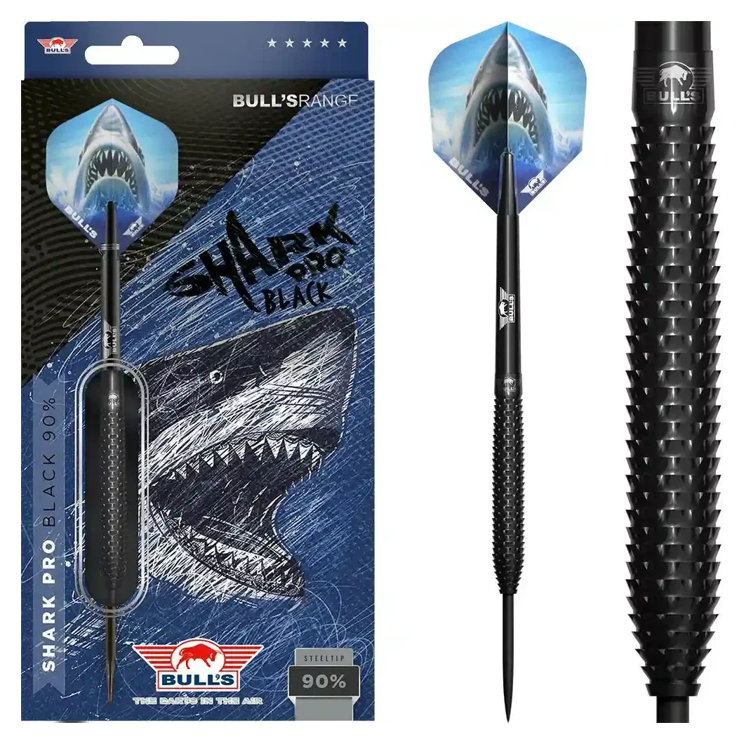 Bulls NL Shark Pro Black 90% Tungsten Steel Tip Darts - 25g - Image 5