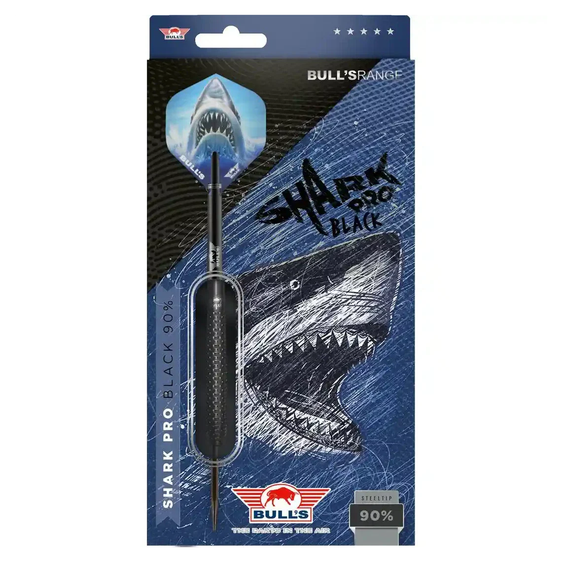Bulls NL Shark Pro Black 90% Tungsten Steel Tip Darts - 25g - Image 6