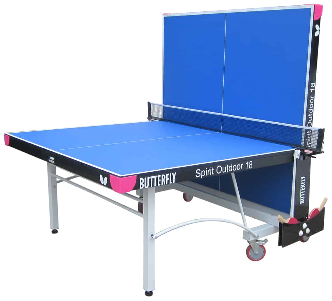 Butterfly Spirit 18 Blue Outdoor Rollaway Table Tennis Table - Image 3