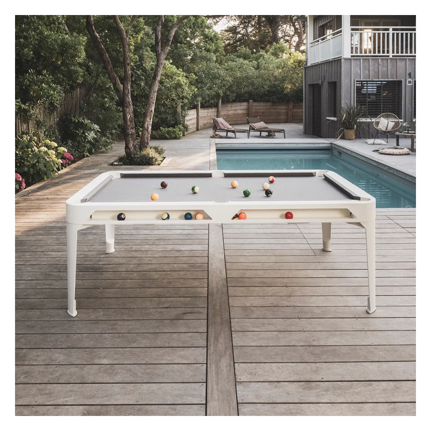 Cornilleau HYPHEN Outdoor Pool Table - White Frame / Light Grey Cloth - Image 3