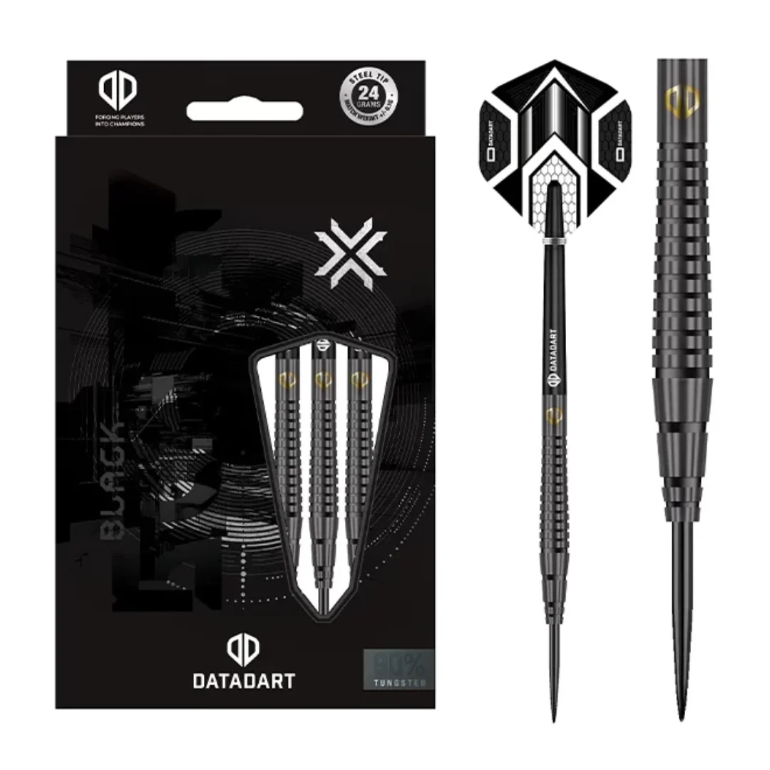 Datadart Black Ringed 26g Steel Tip Darts - Image 3