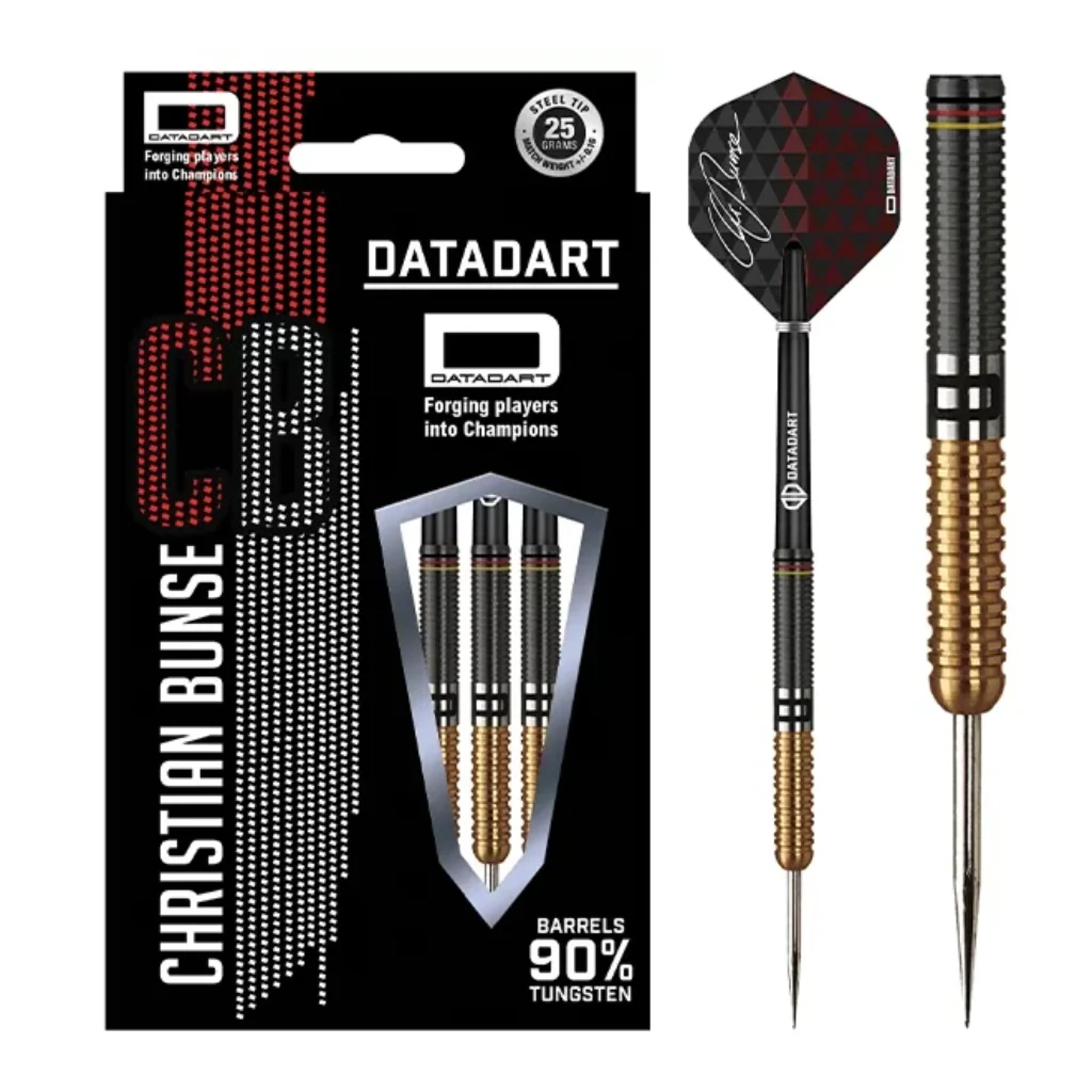 Datadart Christian Bunse Gold 21g Steel Tip Darts - Image 3