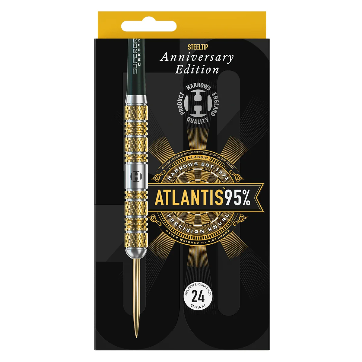 Harrows Atlantis 26g 95% Tungsten Steeltip 50th Anniversary Darts - Image 3