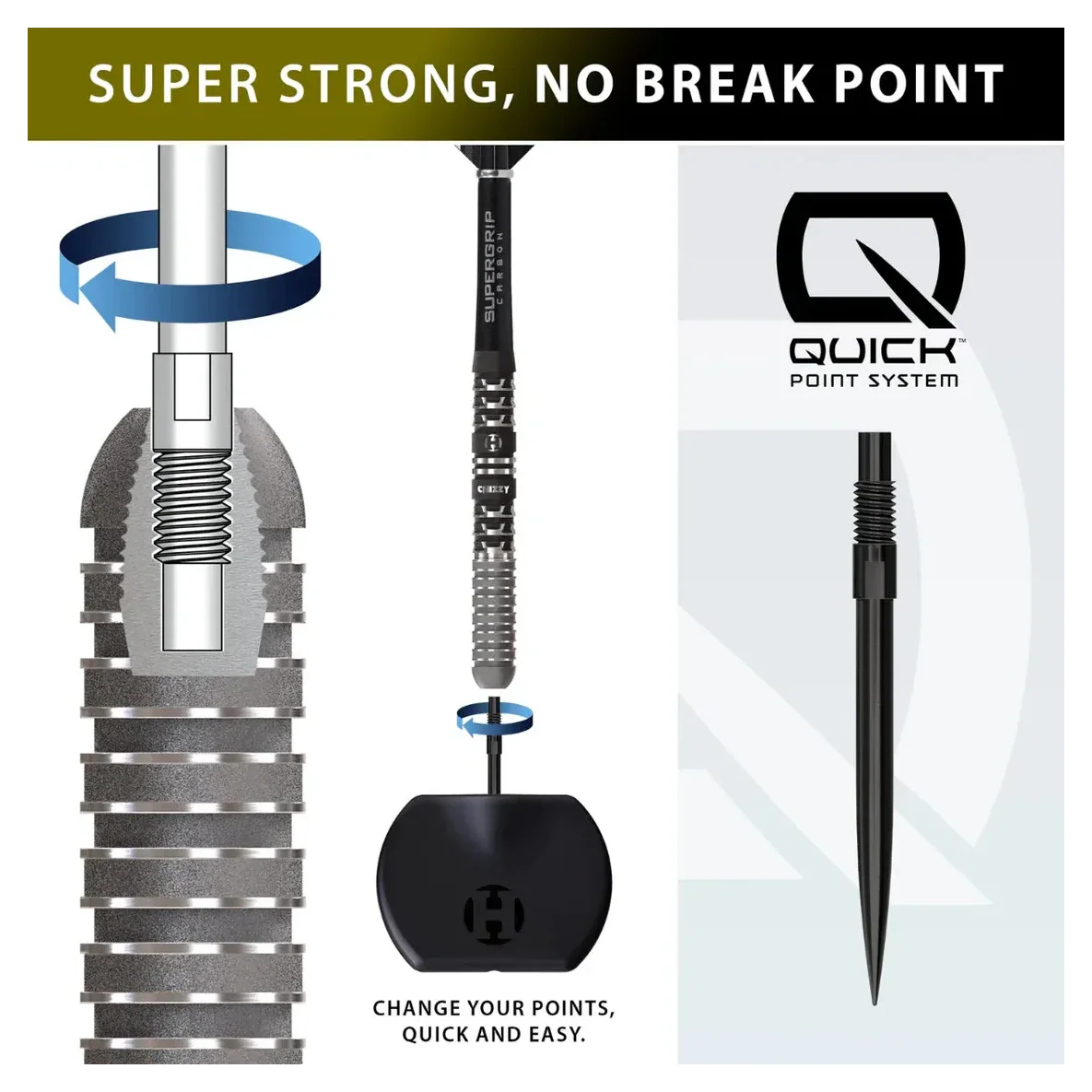 Harrows Chizzy Series 4 | Quick Point | 90% Tungsten Steel Tip Darts | 26g - Image 3