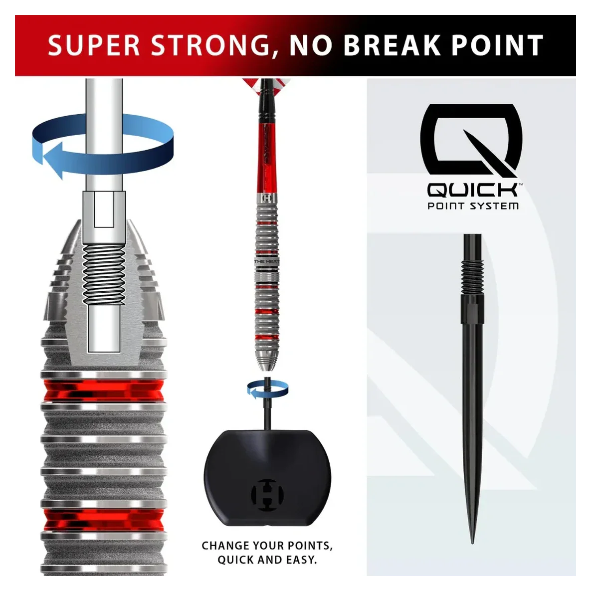Harrows Damon Heta Series 4 Quick Point 90% Tungsten Steel Tip Darts 21g - Image 3