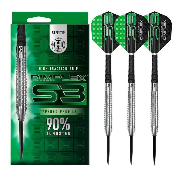 Harrows Dimplex S3 Tapered 90% Steel Darts 26g - Image 5