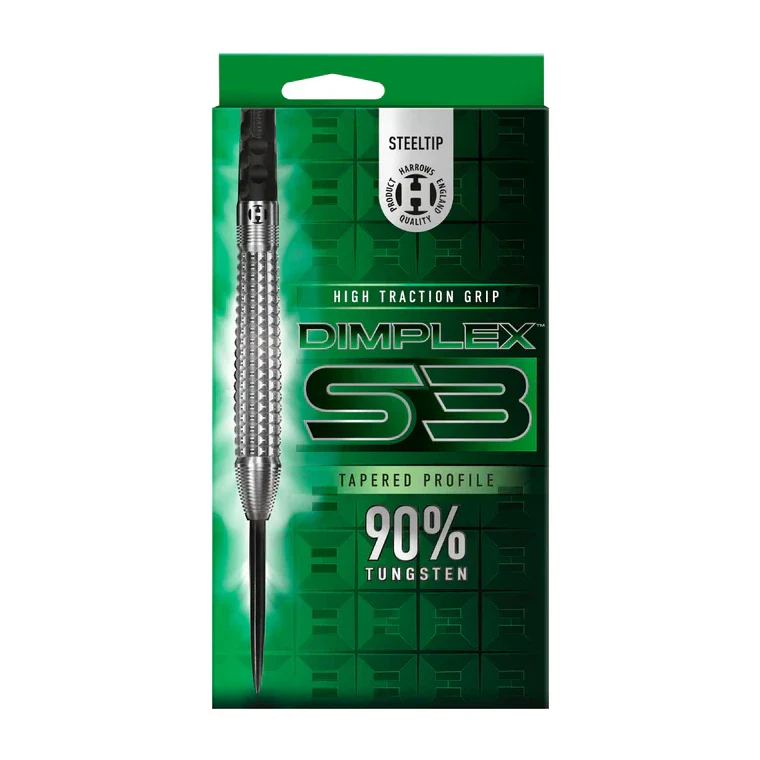 Harrows Dimplex S3 Tapered 90% Steel Darts 26g - Image 6