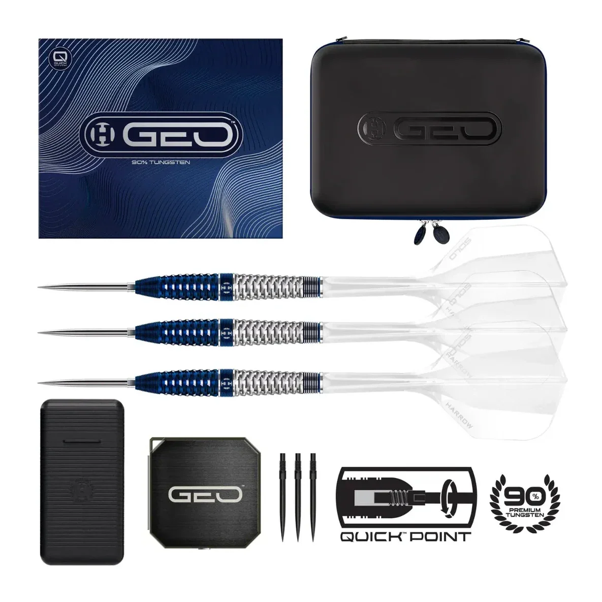 Harrows Geo 02 Torpedo Quick Point 90% Tungsten Steel Tip Darts 23g - Image 5