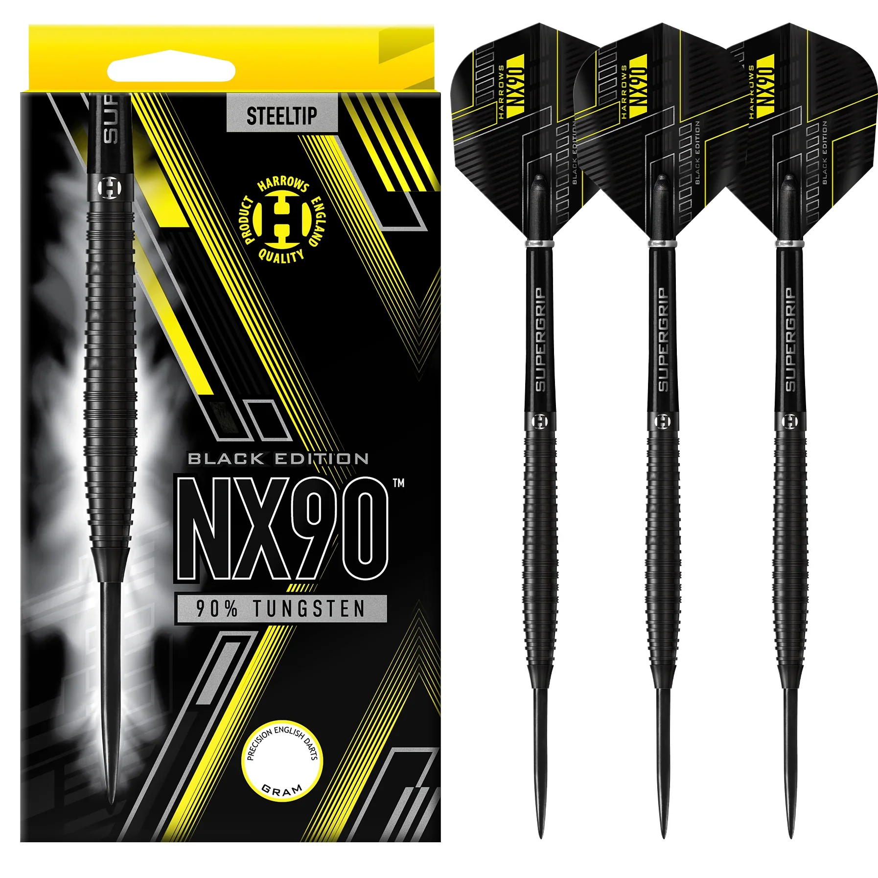 Harrows NX90 Black Edition 90% Tungsten Steel Tip Darts 22g - Image 5