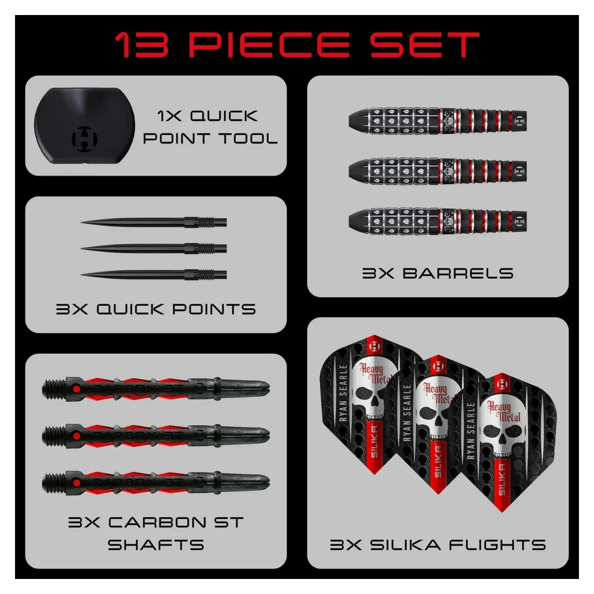 Harrows Ryan Searle Series 3 Quick Point 90% Tungsten Steel Tip Darts 23g - Image 8