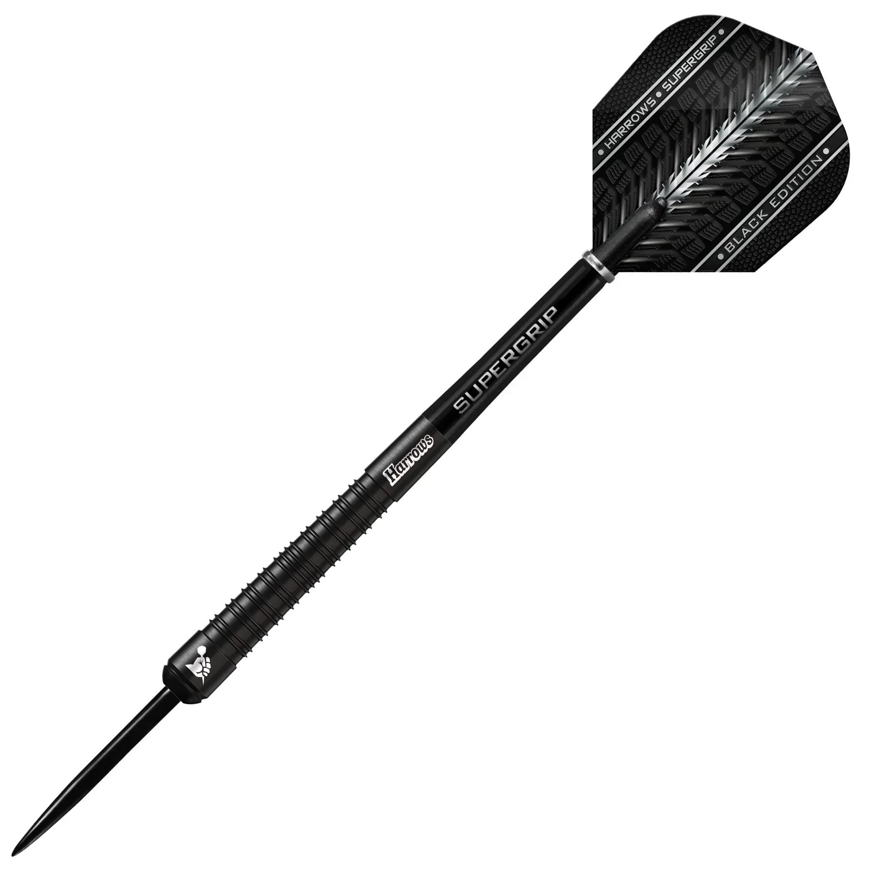 Harrows SUPERGRIP Black Edition 90% Tungsten Steel Tip Darts 25g - Image 2