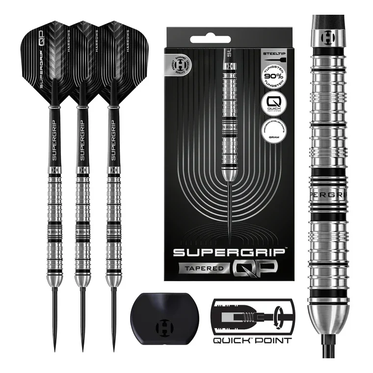 Harrows Supergrip QP Tapered 90% Tungsten Steel Tip Darts 24g - Image 5