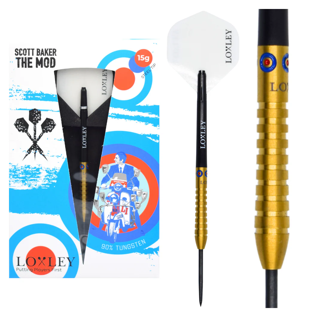 Loxley Scott Baker The Mod 90% Tungsten Steel Tip Darts 15g - Image 5