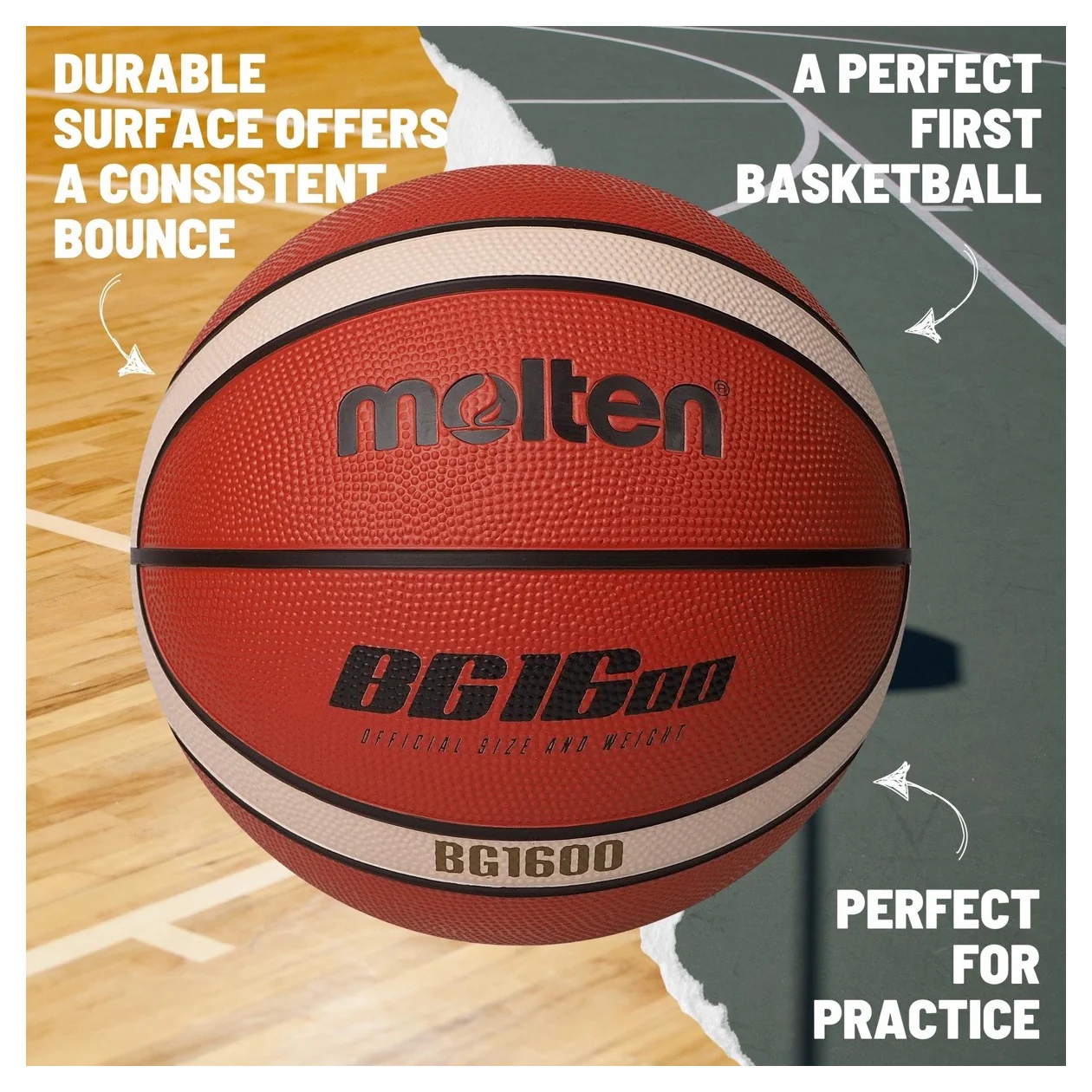 Molten BG1600 Basketball (Indoor & Outdoor) - Size 7 - Image 3