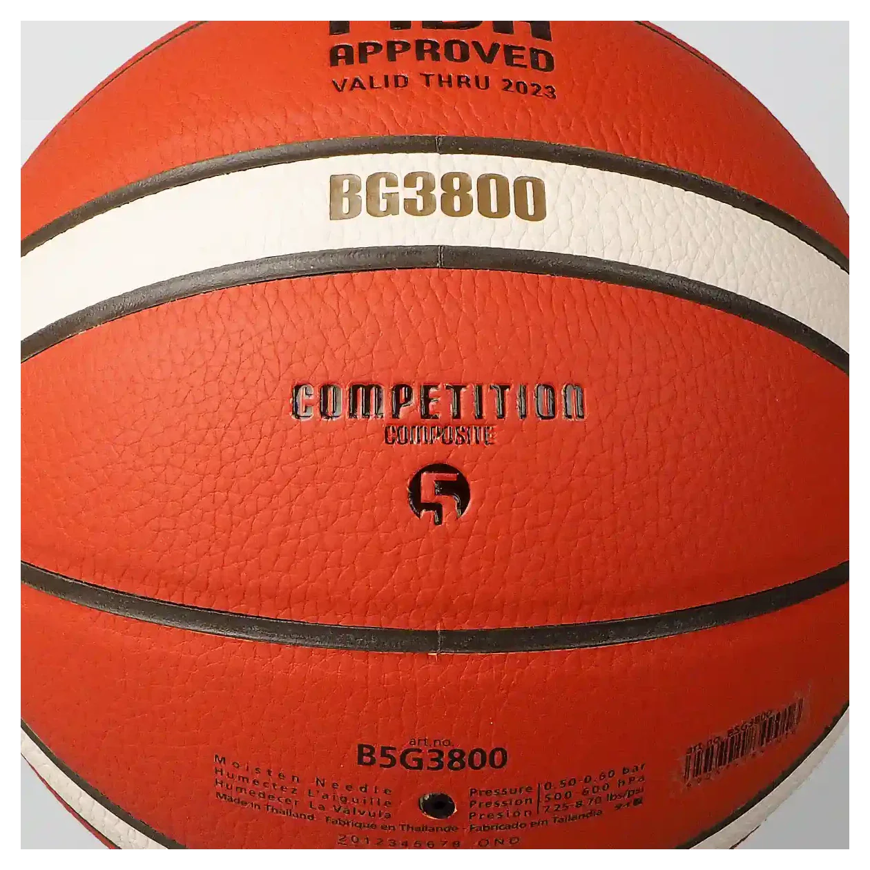 Molten BG3800 Basketball - 12 Panel Composite Leather (Indoor) - Size 5 - Image 3