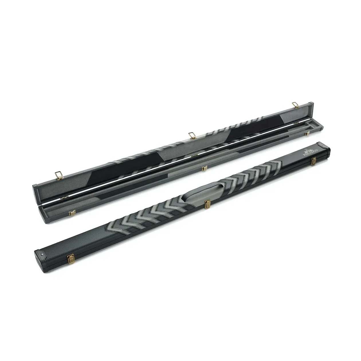 Peradon 3 Piece Black Grey Arrow Clubman Cue Case for ¾ Jointed Cues - Image 3