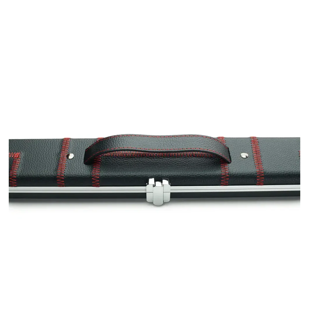 Peradon Halo Black Patch Red Stitch ¾ Snooker Cue Case - Image 7