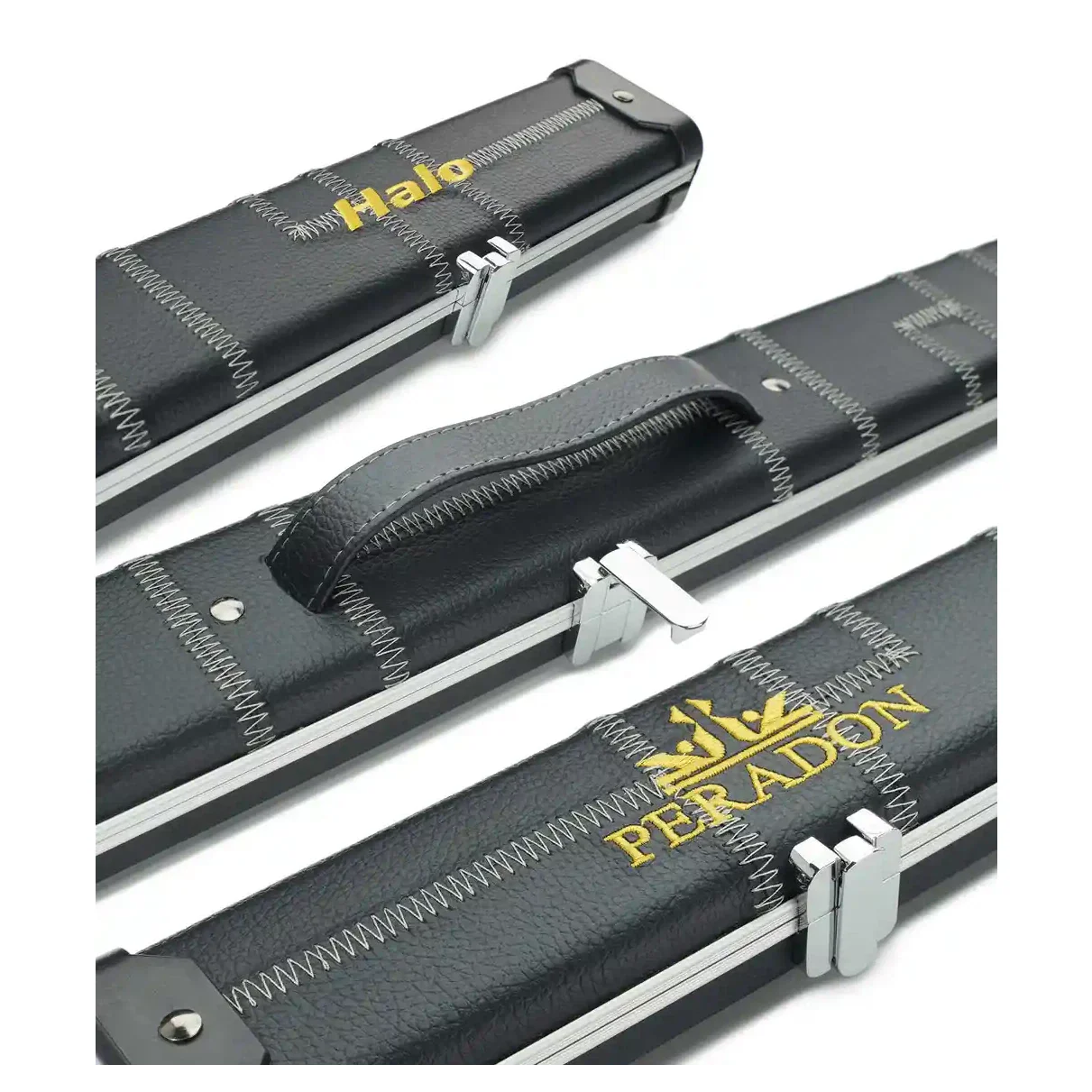 Peradon Halo Black Patch & Silver Stitch 1 Piece Wide Snooker Cue Case - Image 13