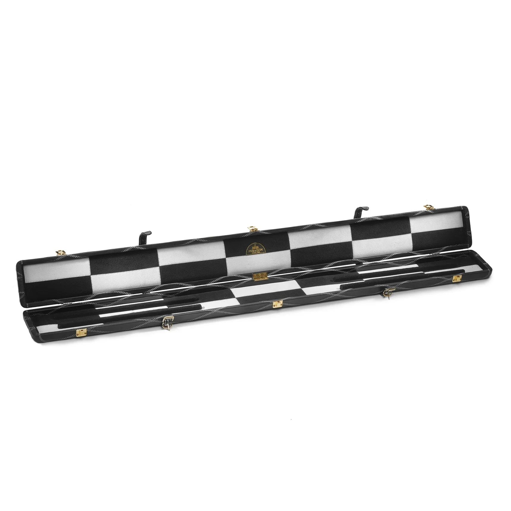 Peradon Leather Black Full Diamond Snooker Cue Case for 3/4 Jointed Cues - Image 2
