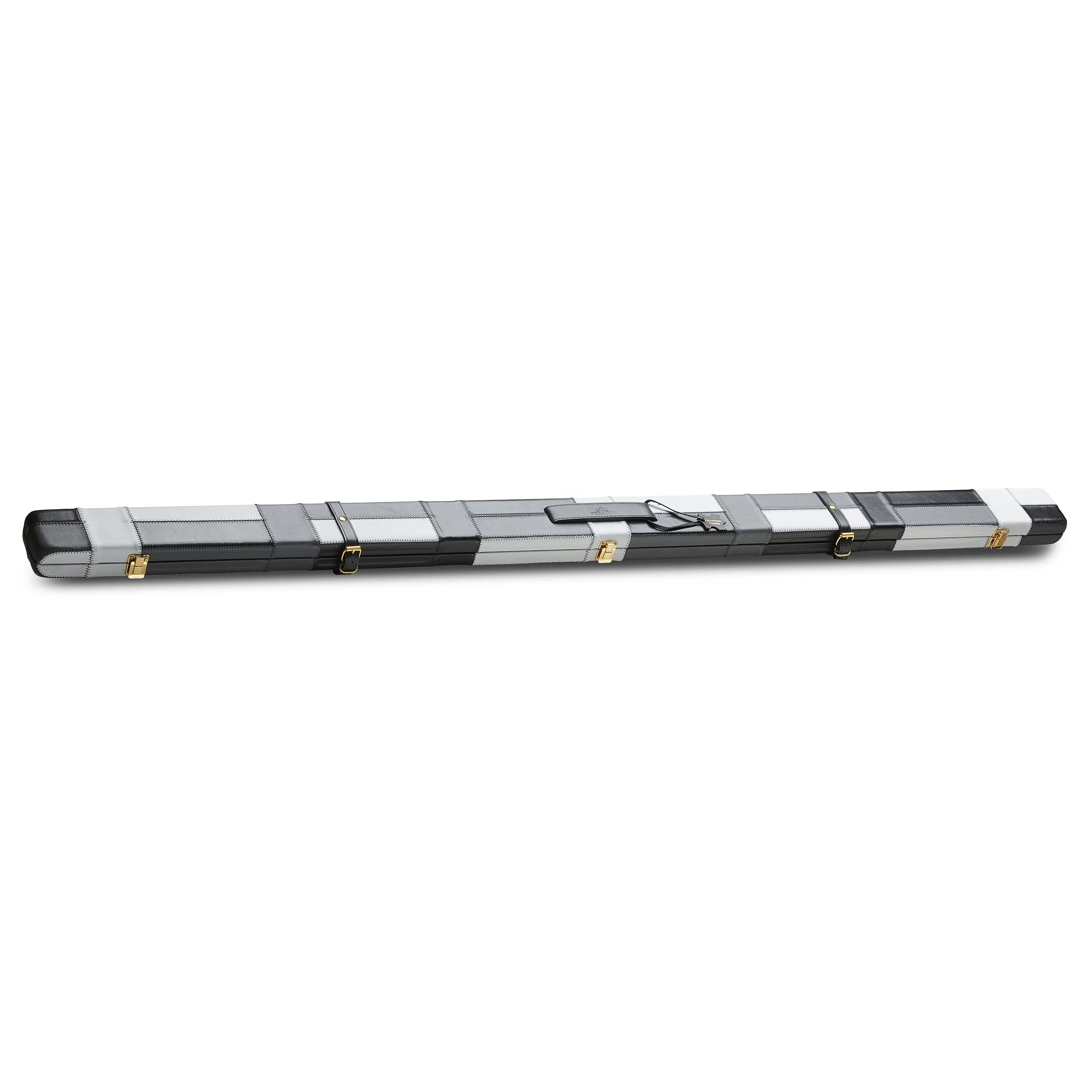 Peradon Wide Black Grey Block Leather Snooker Cue Case for 1 Piece Cues