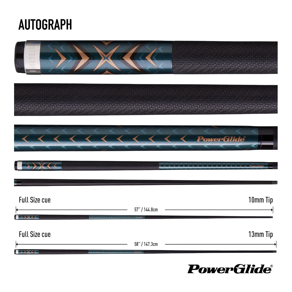 PowerGlide Autograph Graphite Pool Cue 10mm Tip - Image 11
