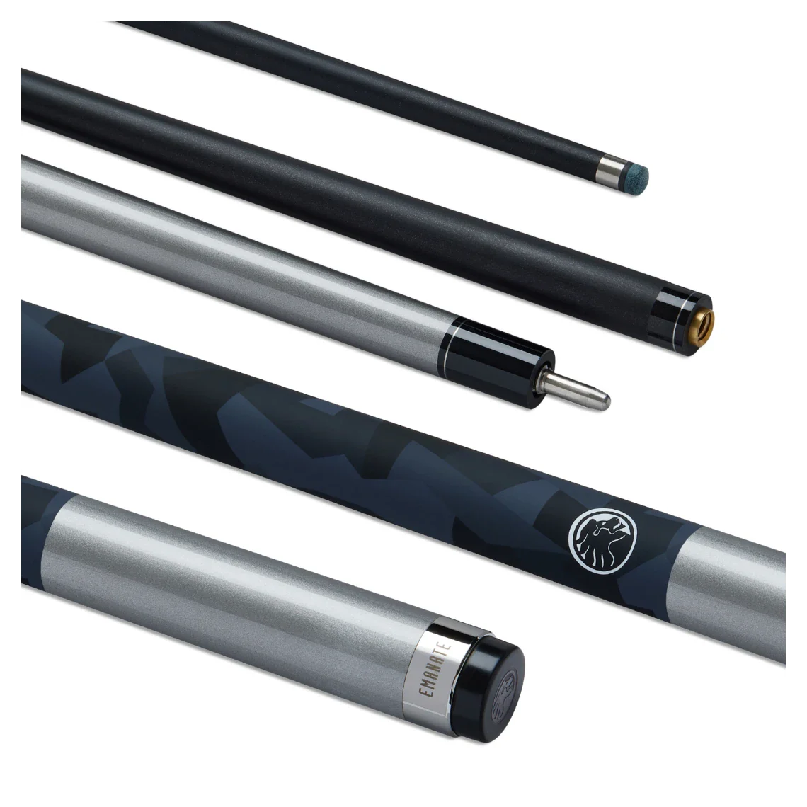 PowerGlide Emanate Carbon American Pool Cue - Silver