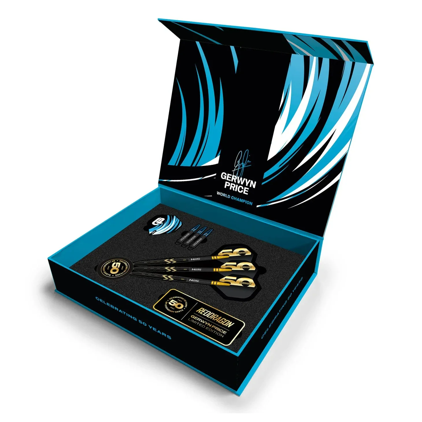 Red Dragon Gerwyn Price 50 Years Player Edition 90% Tungsten Steel Tip Darts 23 grams - Image 2