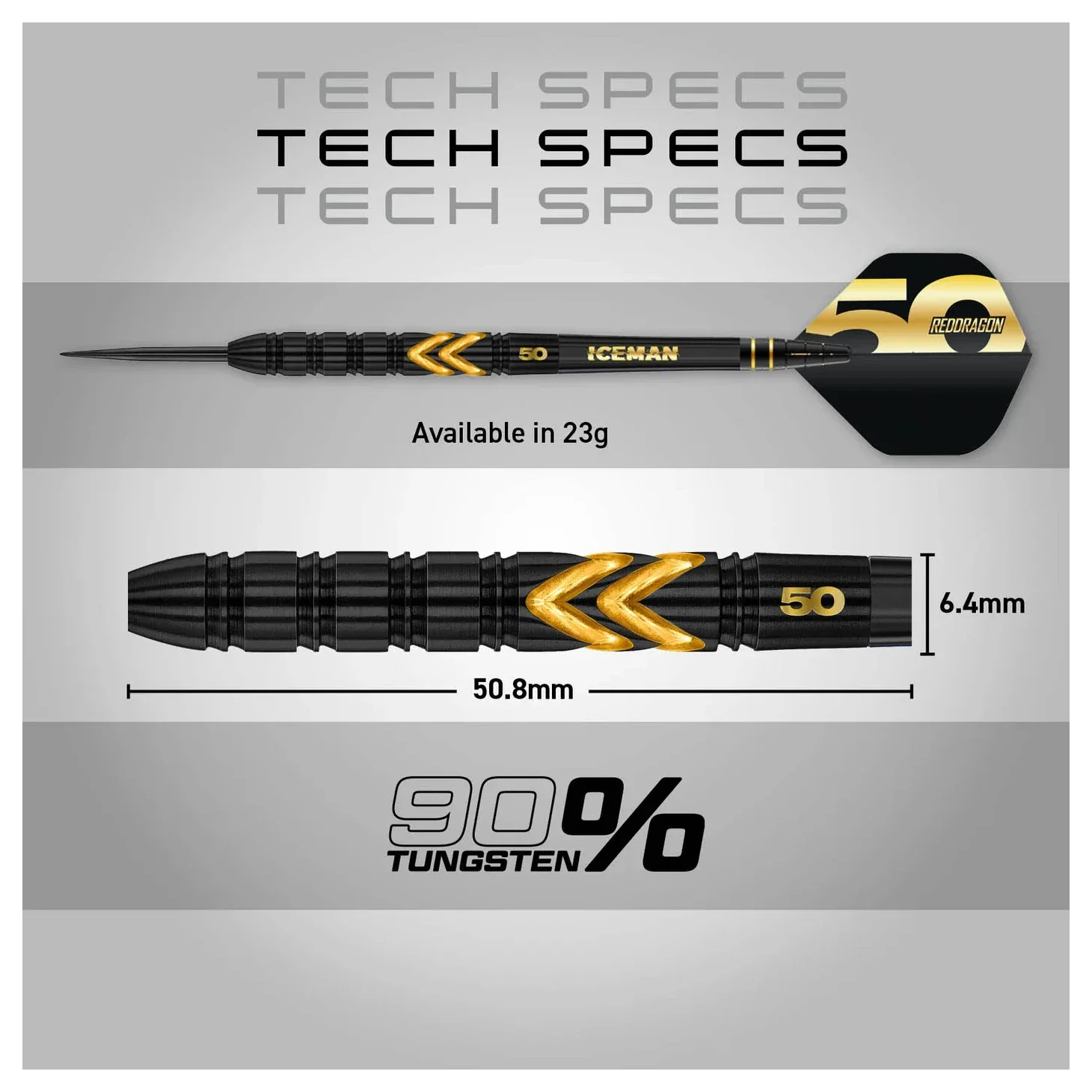 Red Dragon Gerwyn Price 50 Years Player Edition 90% Tungsten Steel Tip Darts 23 grams - Image 3