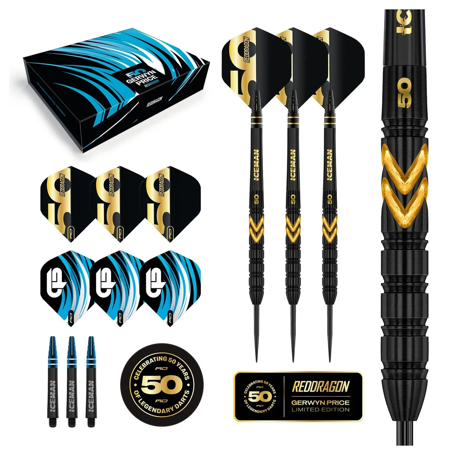 Red Dragon Gerwyn Price 50 Years Player Edition 90% Tungsten Steel Tip Darts 23 grams - Image 7