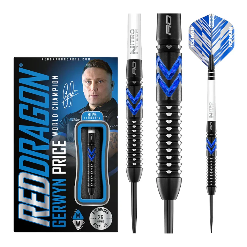 Red Dragon Gerwyn Price Blue Ice SE 90% Tungsten Steel Tip Darts 22 grams - Image 5