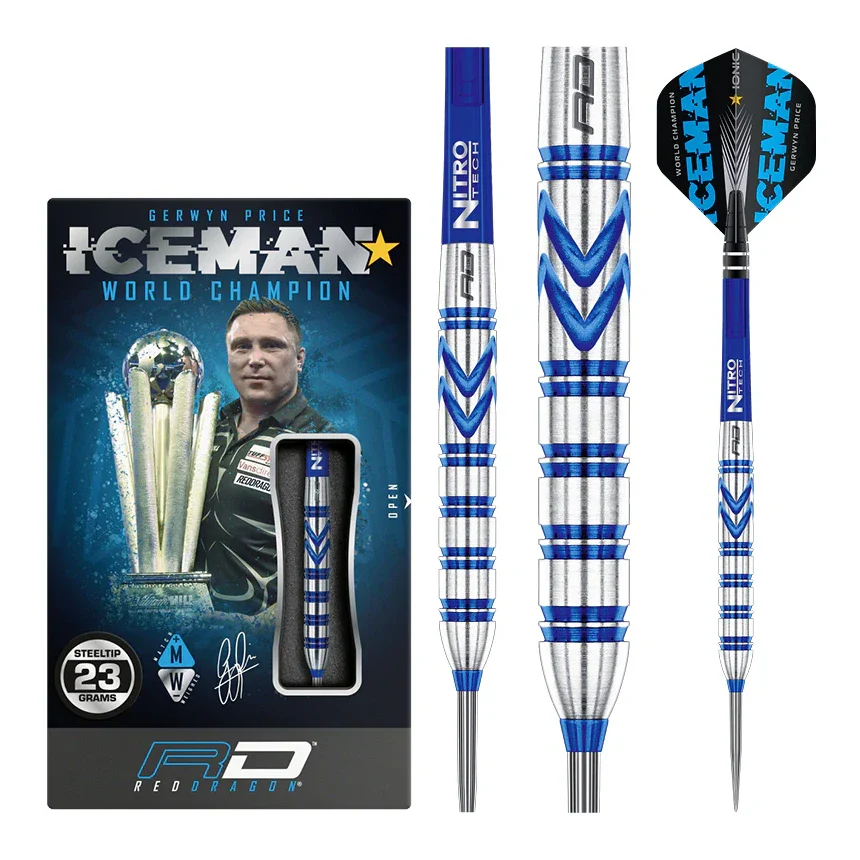 Red Dragon Gerwyn Price Blue Originals 90% Tungsten Steel Tip Darts 23 grams - Image 5