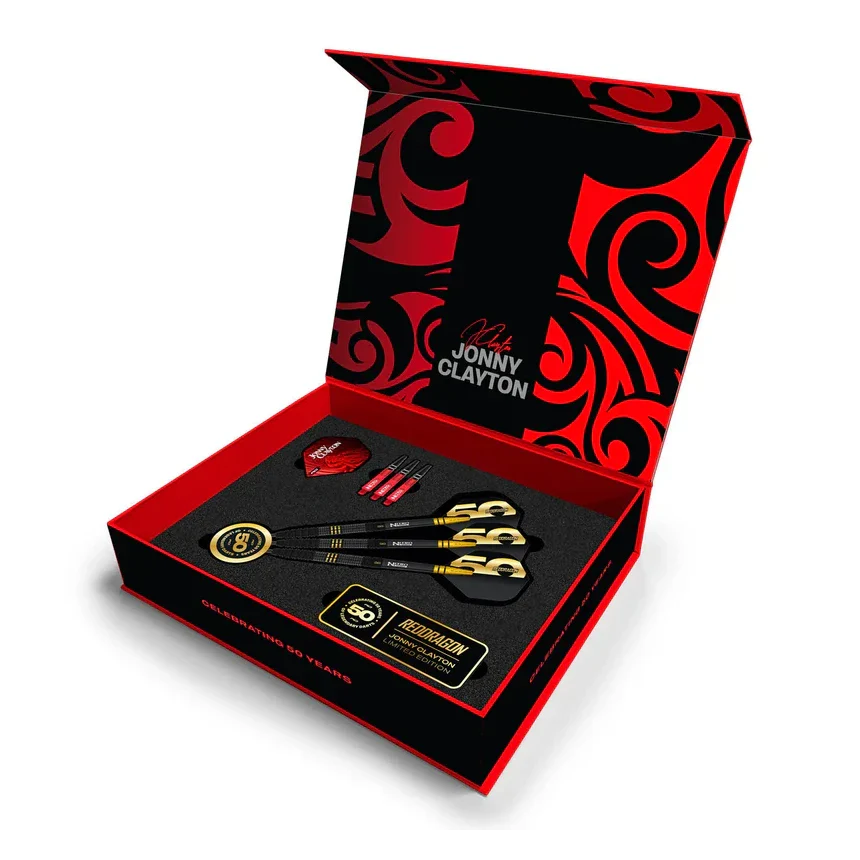 Red Dragon Jonny Clayton 50 Years Player Edition 90% Tungsten Steel Tip Darts 22 grams - Image 2