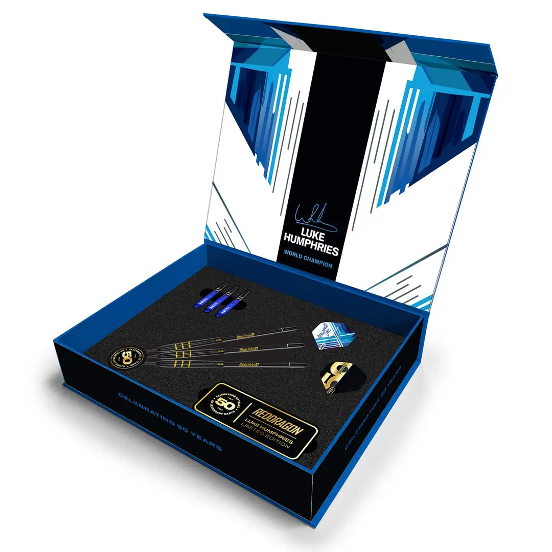 Red Dragon Luke Humphries 50 Years Player Edition 90% Tungsten Steel Tip Darts 22 grams - Image 2