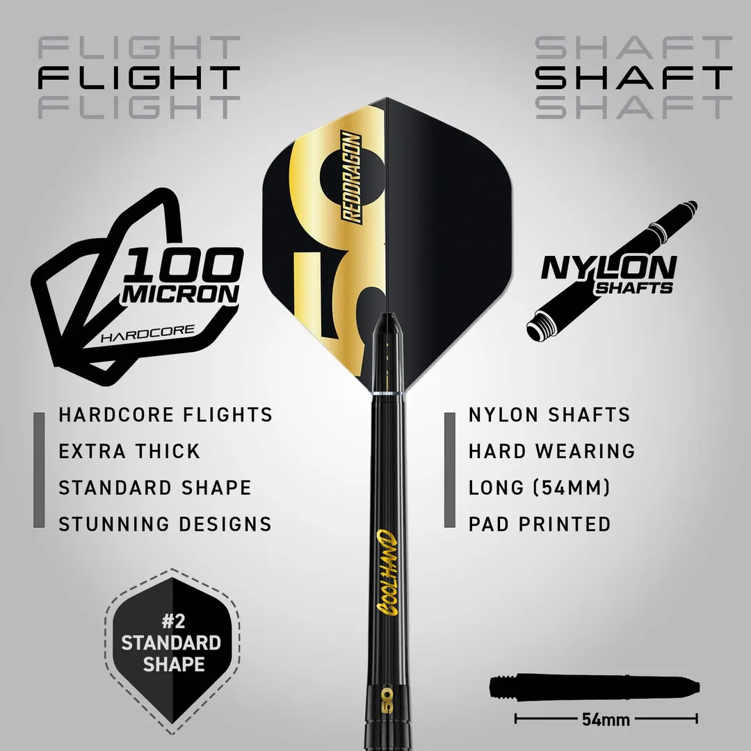 Red Dragon Luke Humphries 50 Years Player Edition 90% Tungsten Steel Tip Darts 22 grams - Image 5