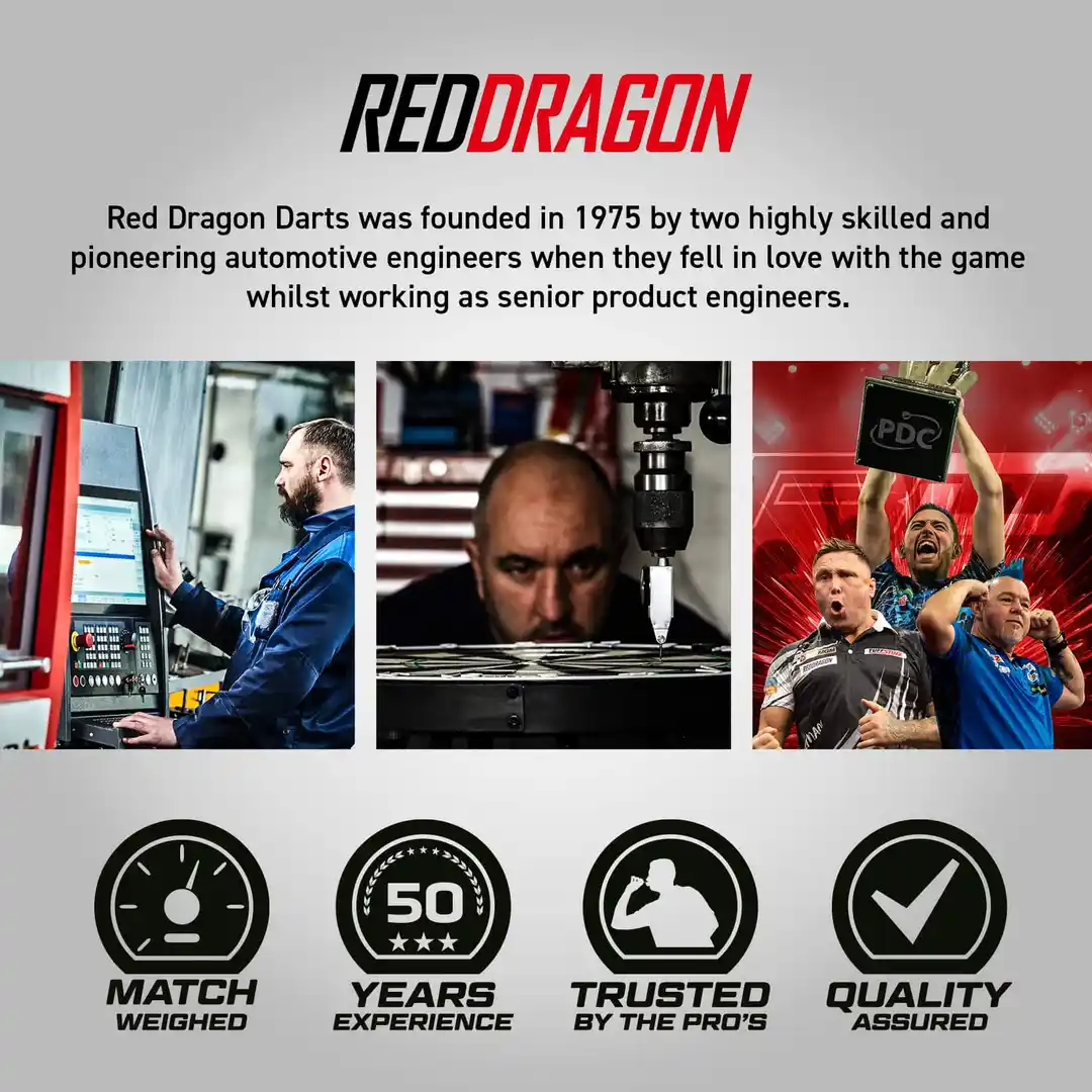 Red Dragon Luke Humphries 50 Years Player Edition 90% Tungsten Steel Tip Darts 22 grams - Image 8