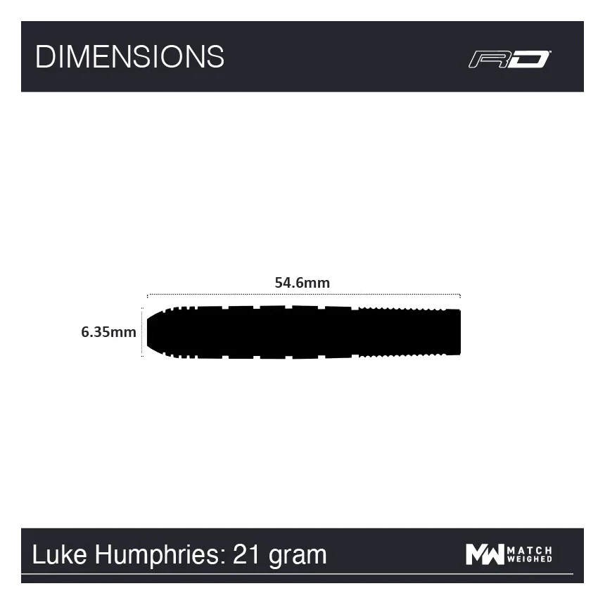 Red Dragon Luke Humphries Originals 90% Tungsten Steel Tip Darts 23 grams - Image 8