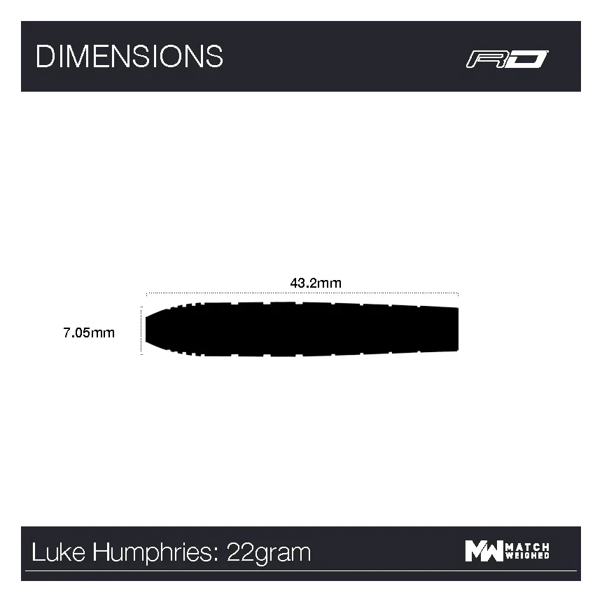 Red Dragon Luke Humphries TX1 90% Tungsten Steel Tip Darts 22 grams - Image 8