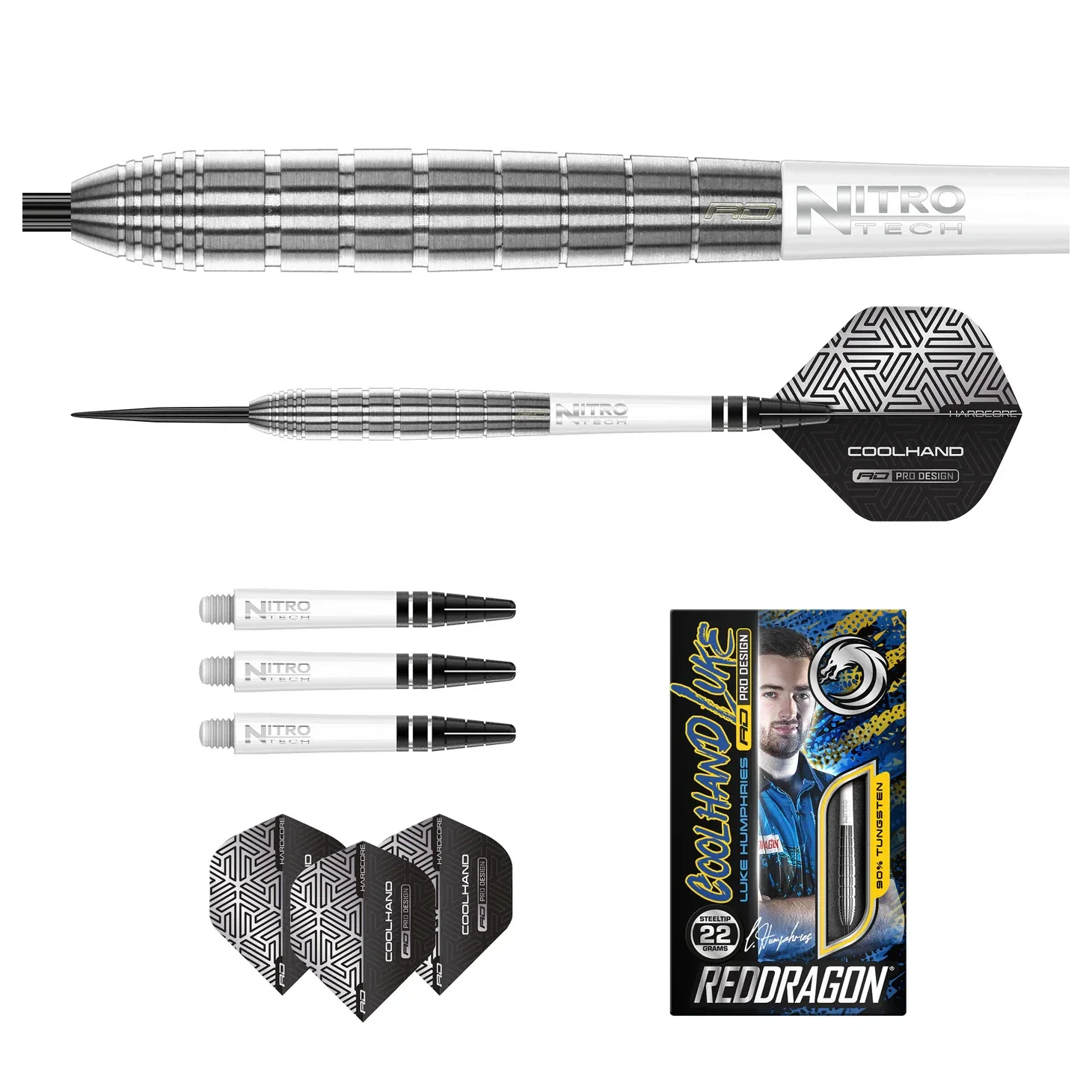 Red Dragon Luke Humphries TX1 90% Tungsten Steel Tip Darts 22 grams - Image 5