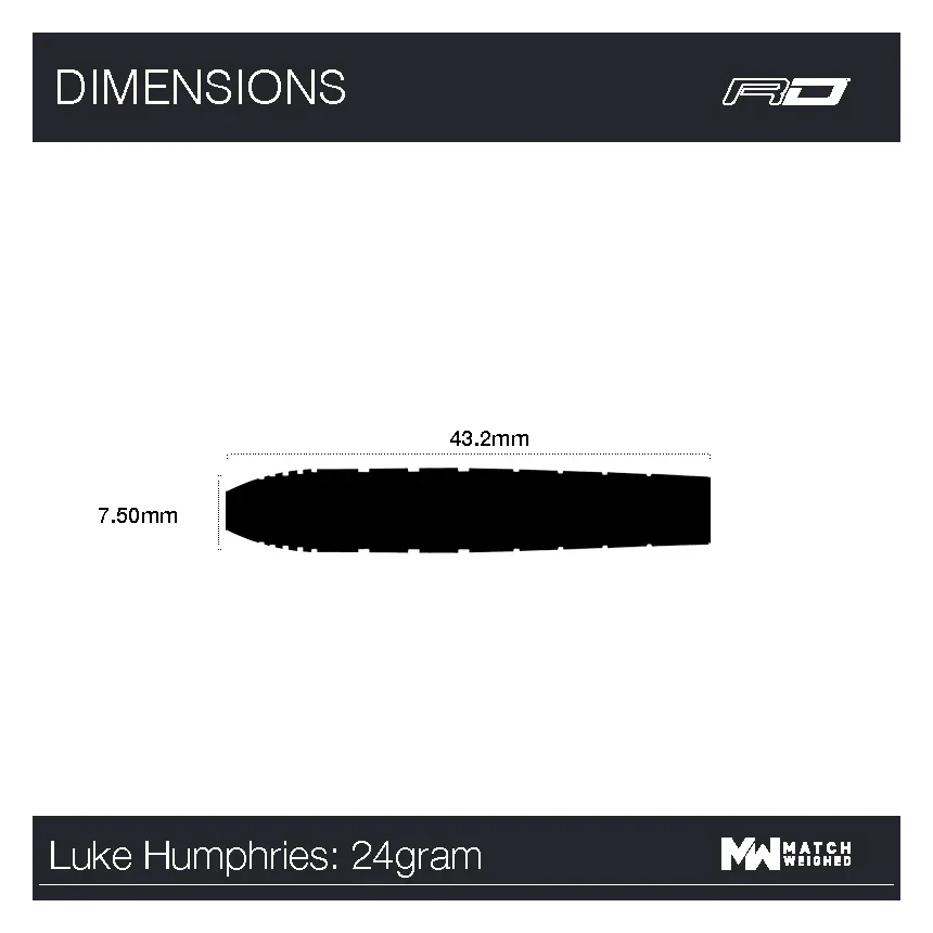 Red Dragon Luke Humphries TX1 90% Tungsten Steel Tip Darts 24 grams - Image 7