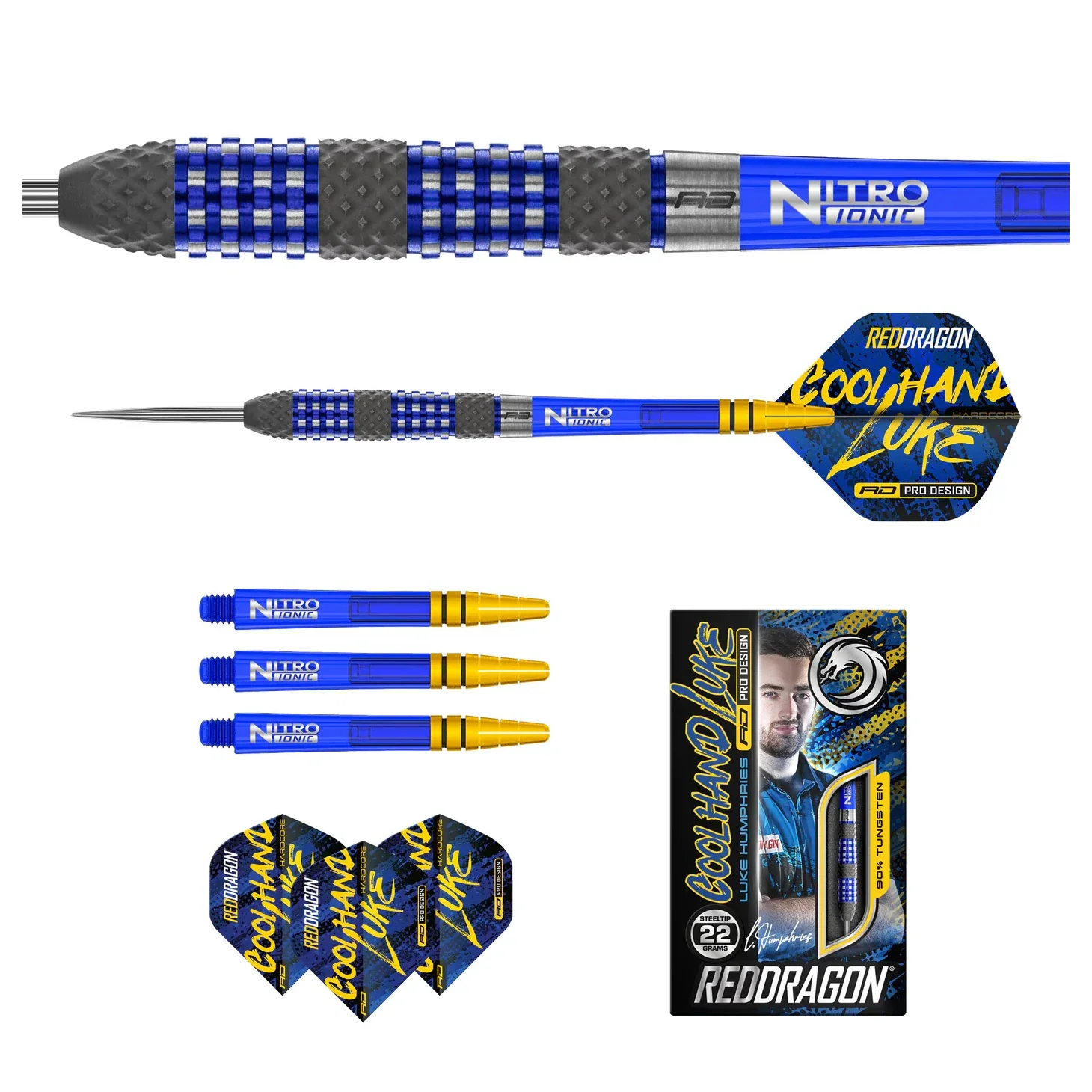 Red Dragon Luke Humphries TX2 Atomised 90% Tungsten Steel Tip Darts 22 grams - Image 5
