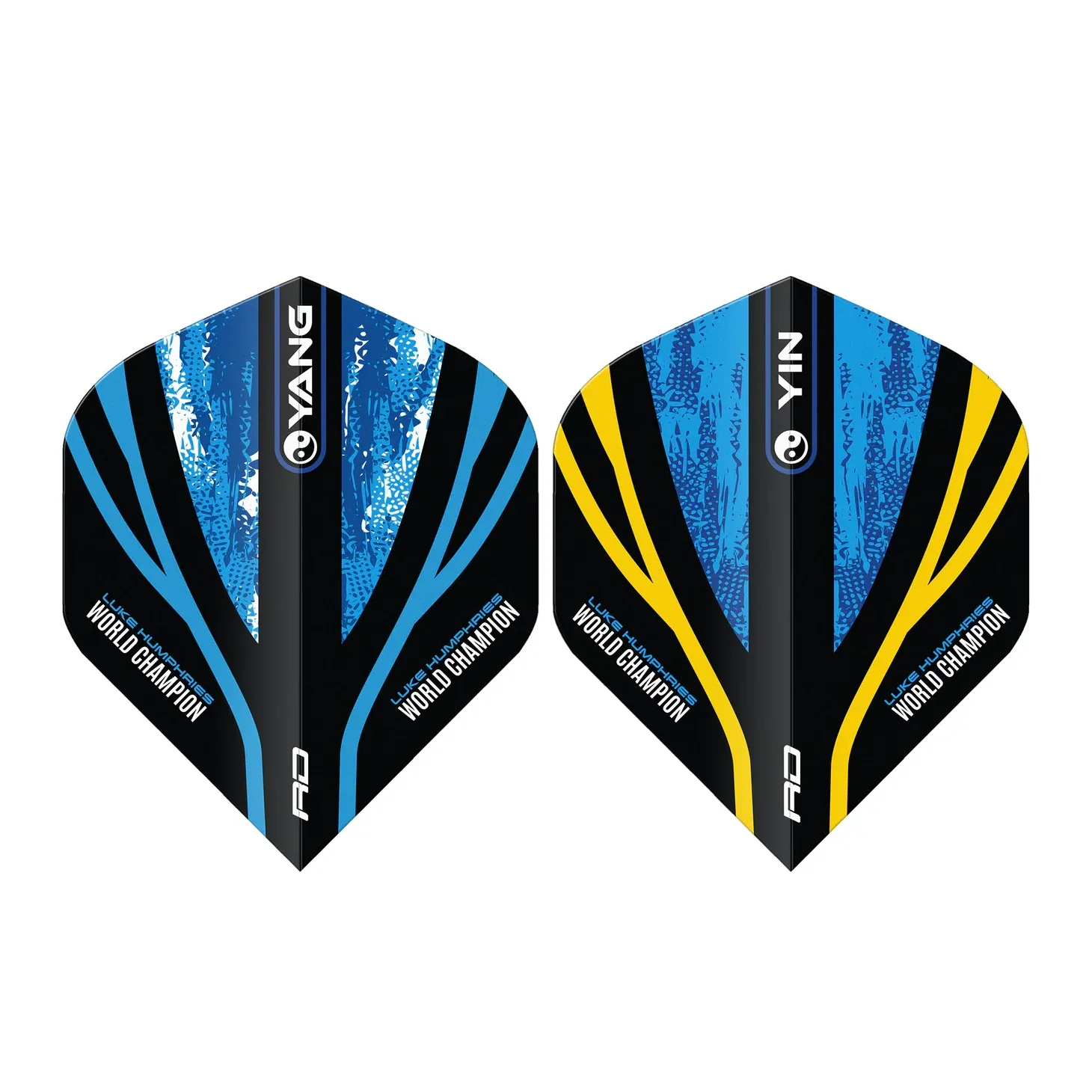Red Dragon Luke Humphries WC Blue & Gold Yin Yang Standard Extra Thick Dart Flights - Image 2